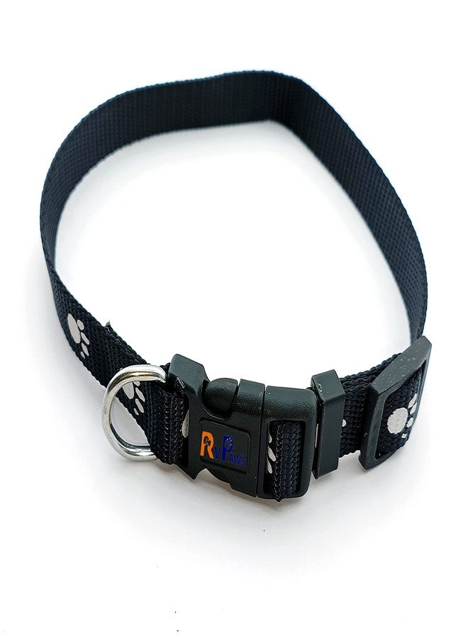 Pups&Pets Printed Nylon Collar Leash Set Adjustable 15 MM, Ideal for All Breed Small Dog & Puppies - (Black, Pattern 02) - Image 3